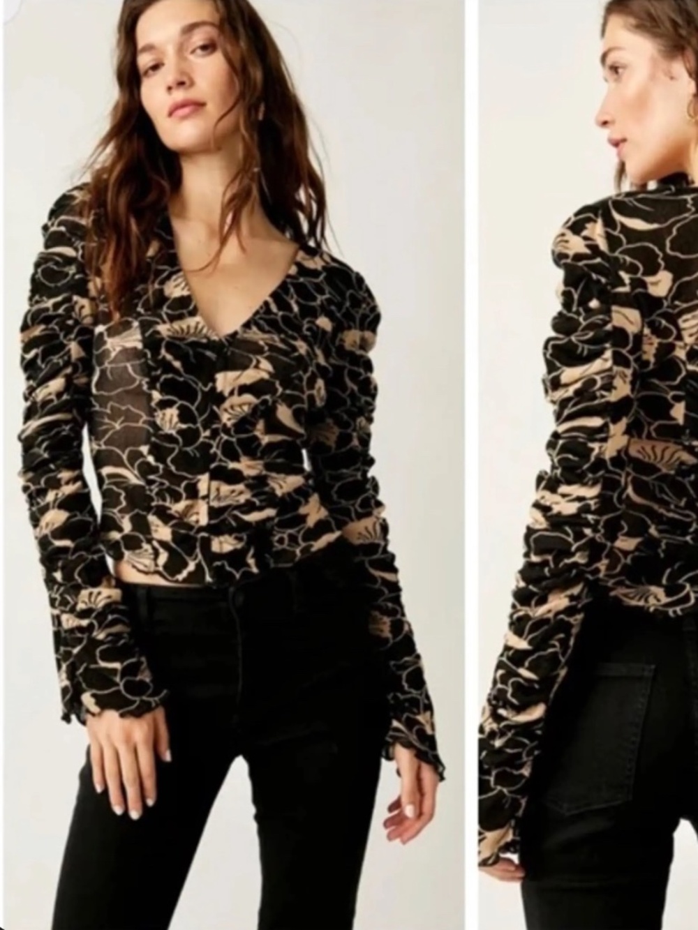 Free People NWT Through the Meadow Top